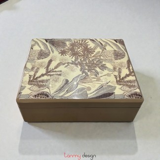 Daman rectangular lacquer box with the garden tree 22*27cm ( different designs )